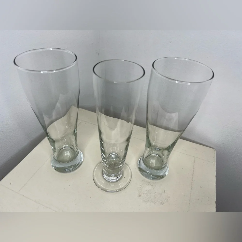 Pilsner Clear Beer Mugs - Set of 3